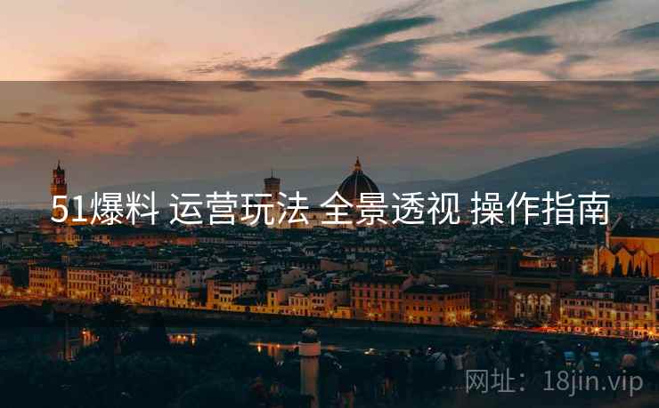 51爆料 运营玩法 全景透视 操作指南