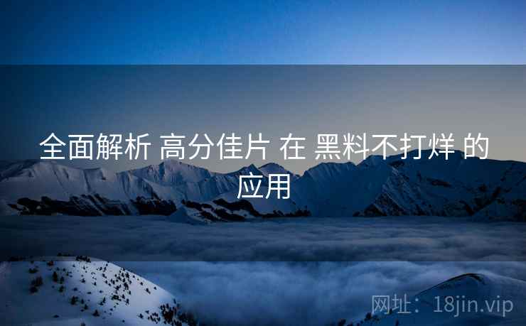 全面解析 高分佳片 在 黑料不打烊 的应用