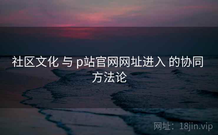 社区文化 与 p站官网网址进入 的协同 方法论